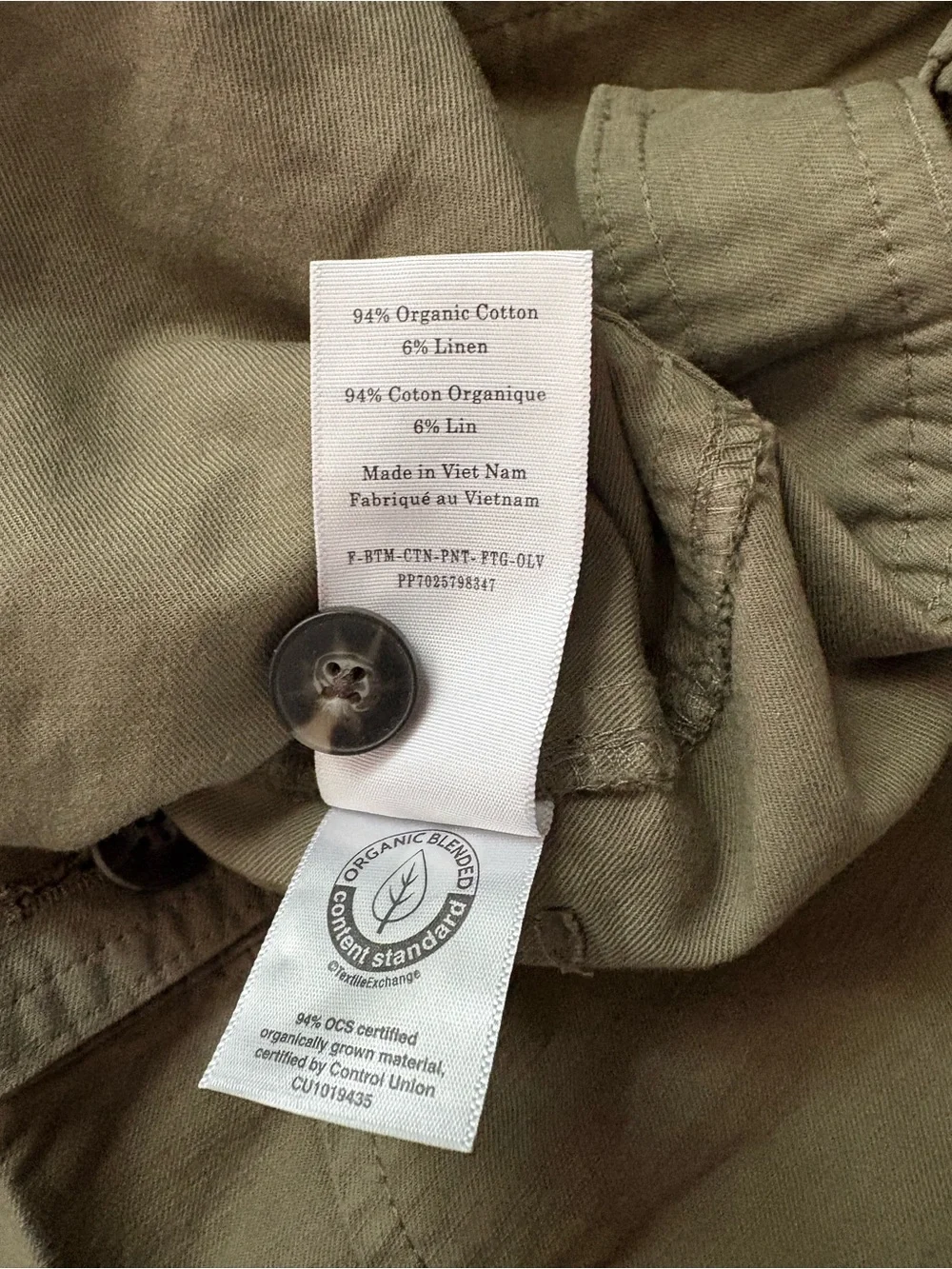 NWT EVERLANE The Fatigue Barrel Pant Kalamata Olive Green Cotton Linen Blend 6